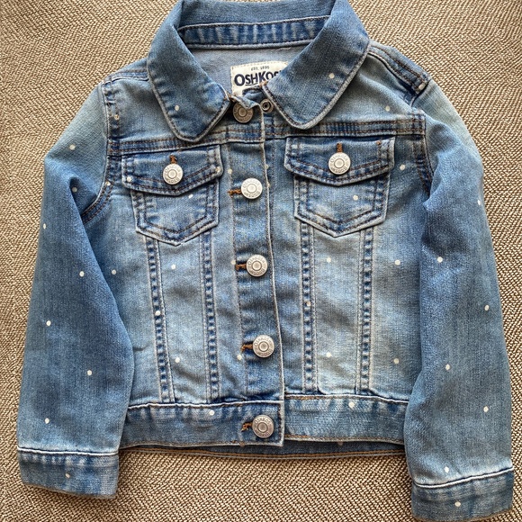 2T Jean Jacket. Oshkosh B’Gosh Polka Dot Design. EUC. - Picture 1 of 4